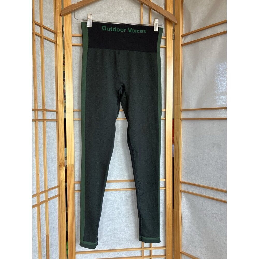 Outdoor Voices Compression Leggings Women’s Small, Green & Black, Running Yoga - Picture 5 of 9